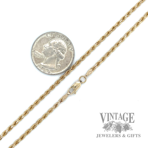 20.5" Rope 14k yellow gold Chain scale