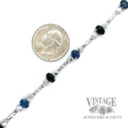 Fancy Tennis link 18k white gold necklace scale