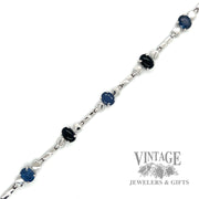 Fancy Tennis link 18k white gold necklace