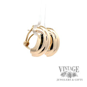 Riveted Dangle 14k gold earrings right