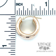 puffed hoop 15k rose gold earrings scale