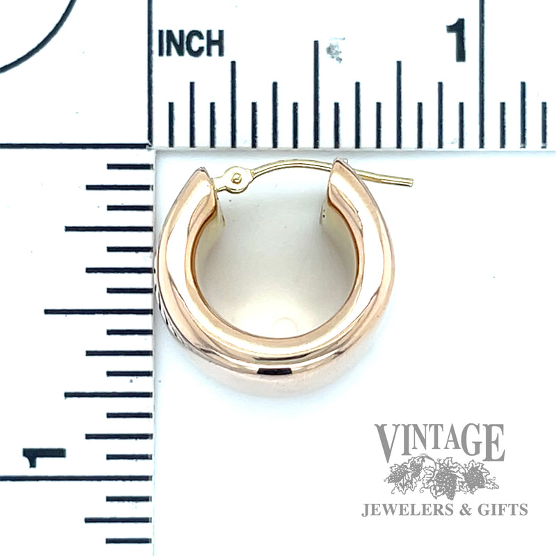 puffed hoop 15k rose gold earrings scale