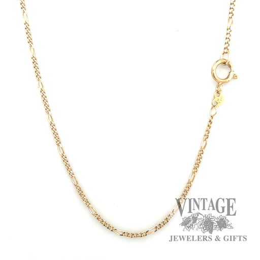 24" figaro 14k gold necklace