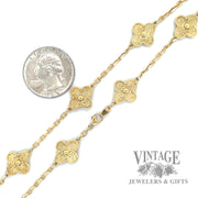 Flower shaped cable 18k gold link chain scale