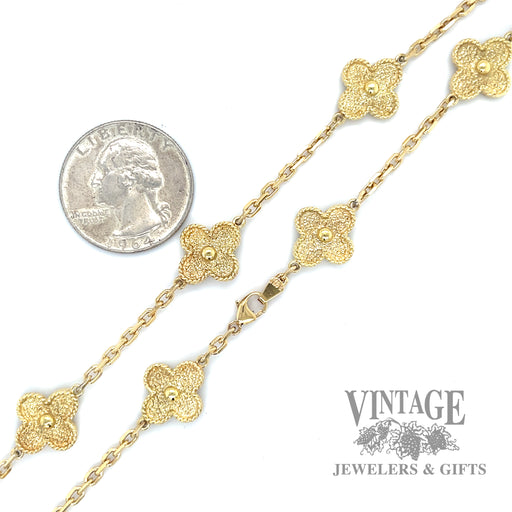 Flower shaped cable 18k gold link chain scale