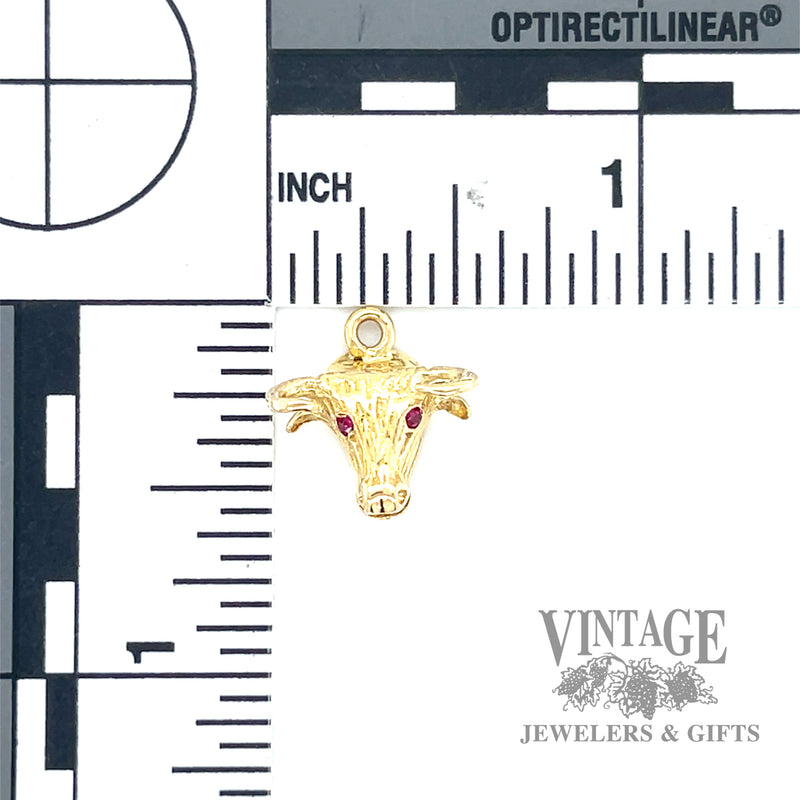 Bull shaped 12k gold pendant scale