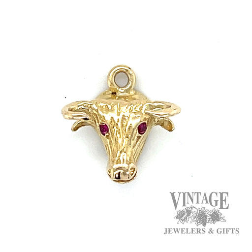 Bull shaped 12k gold pendant 