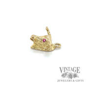 Bull shaped 12k gold pendant side