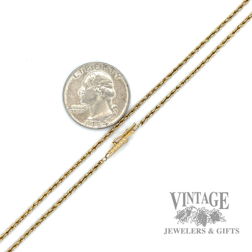 19.5” Rope Link 14 karat gold necklace scale