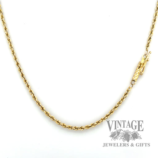 19.5” Rope Link 14 karat gold necklace