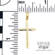 Cross 14k gold pendant scale