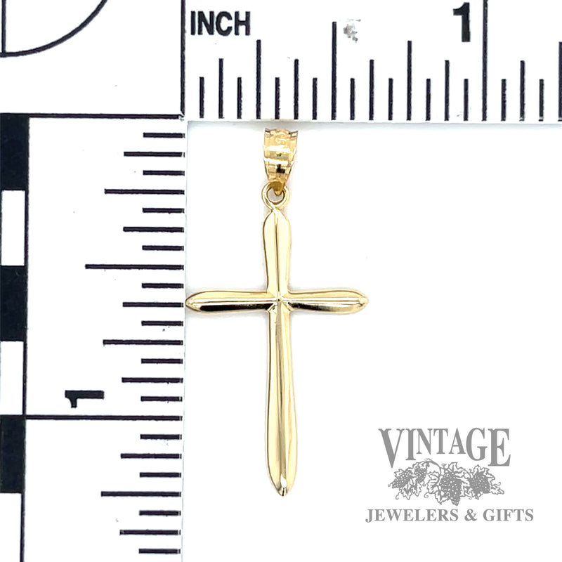 Cross 14k gold pendant scale