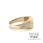 Traditional diamond Bead and bright 14k gold ring right