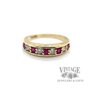 Diamond and Ruby channel set ring 