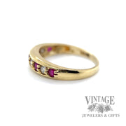 Diamond and Ruby channel set ring left