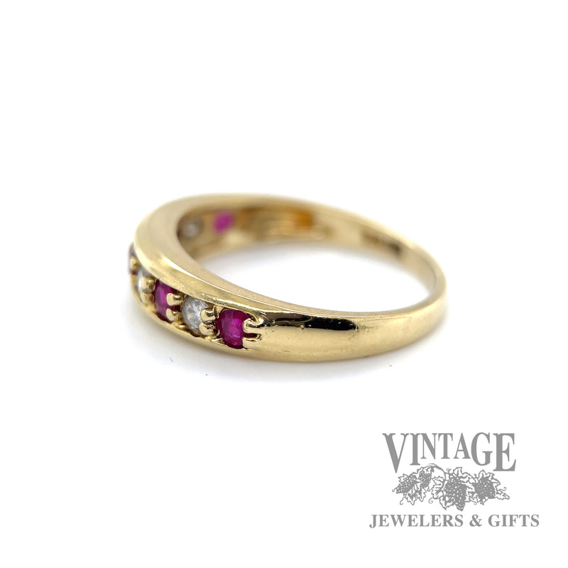 Diamond and Ruby channel set ring left