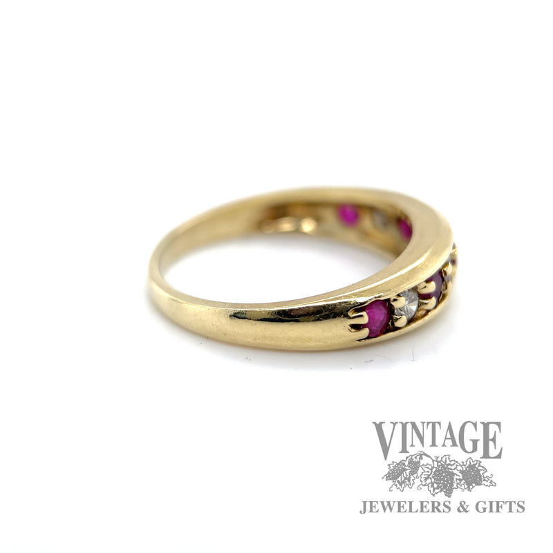 Diamond and Ruby channel set ring right