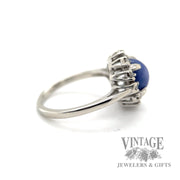 star sapphire and diamond halo 14k white gold ring right