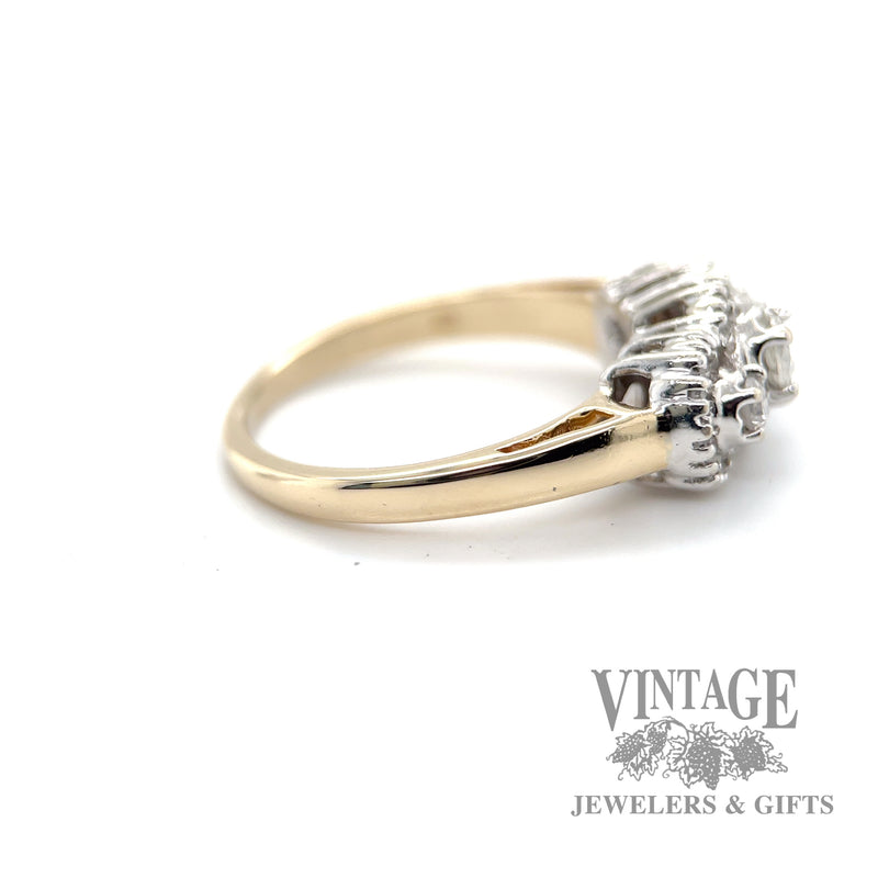 triple halo style 14k gold diamond ring right