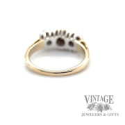 triple halo style 14k gold diamond ring back