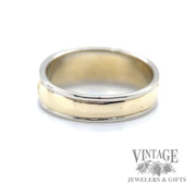 two toned textured 14k gold ring back