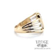 Multiband 13 karat gold two tone diamond bypass ring right
