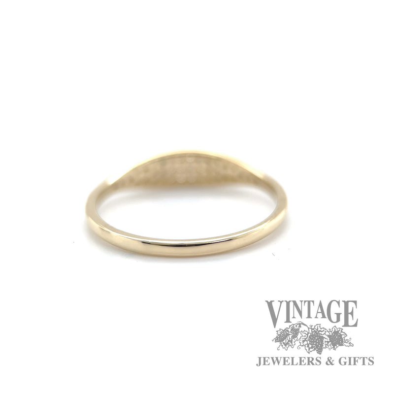 Petite diamond pave 14k gold ring band back