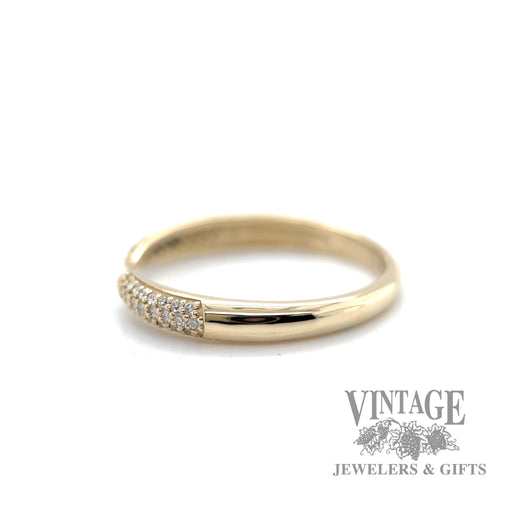 Split shank pave 14kt natural diamond tipped ring left