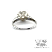 Art Deco Filigree Diamond and Sapphire 18k diamond ring back