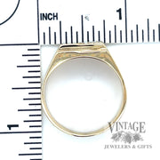 Traditional diamond Bead and bright 14k gold ring scale