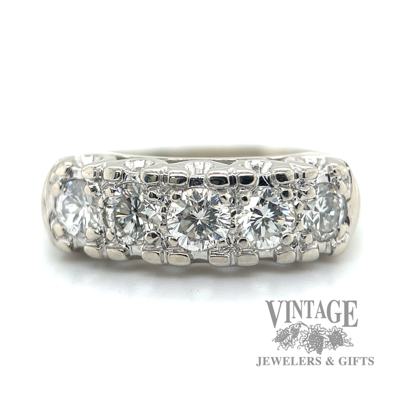 comfort fit 14k gold white gold round cut natural diamond ring