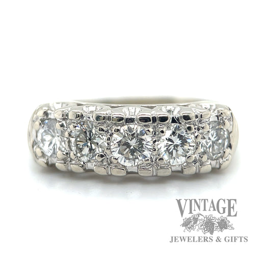 comfort fit 14k gold white gold round cut natural diamond ring