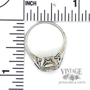 Art Deco Filigree 18k diamond ring scale