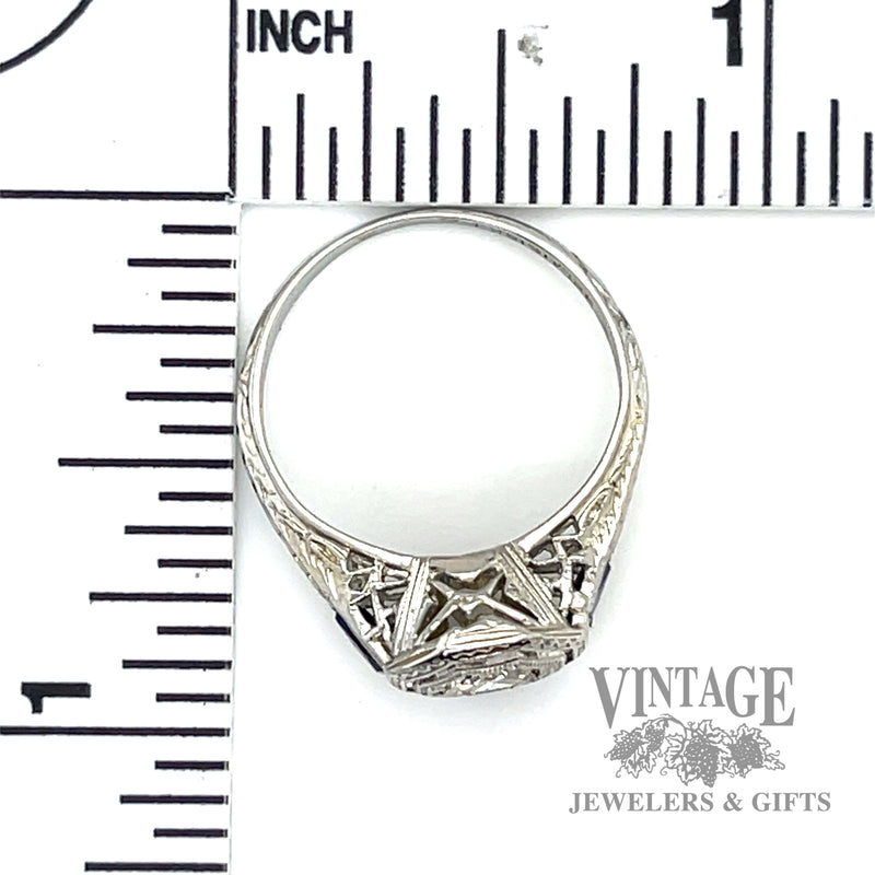 Art Deco Filigree 18k diamond ring scale