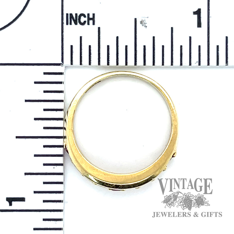 Diamond and Ruby channel set ring scale