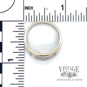 Channel set diamond and blue sapphire ring scale