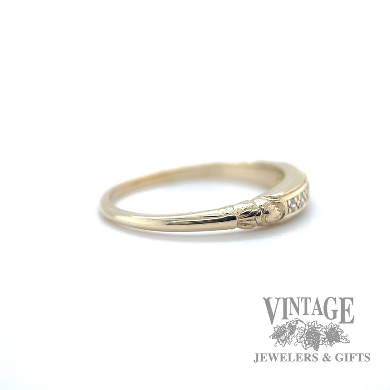 petite channel diamond set 14kt gold ring  right