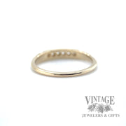 petite channel diamond set 14kt gold ring  back