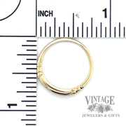 petite channel diamond set 14kt gold ring  scale