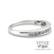Bead and bright cut set diamond 14k white gold  left