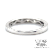 Bead and bright cut set diamond 14k white gold back