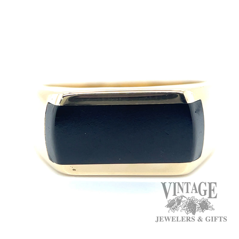 Black onyx 14k gold ring