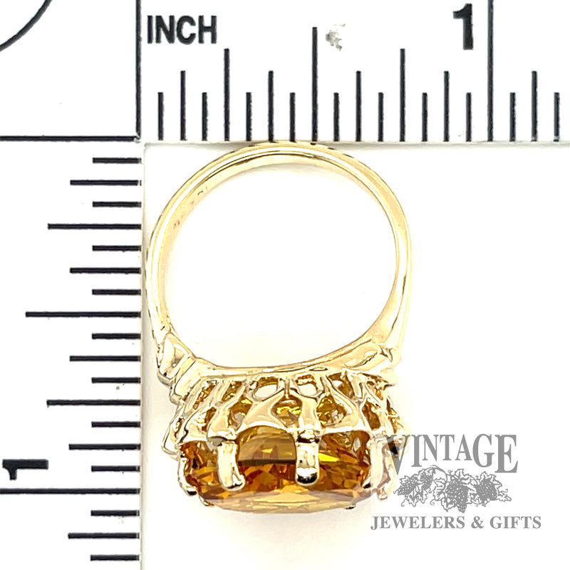 Brutus Orange Citrine 10k white gold ring scale