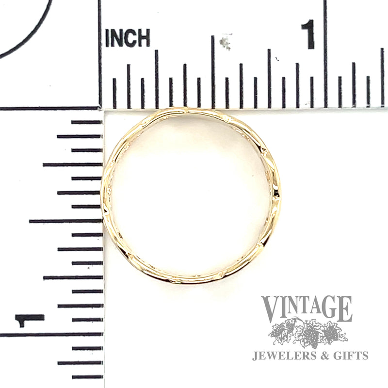Pierced maltese cross 14k gold ring band