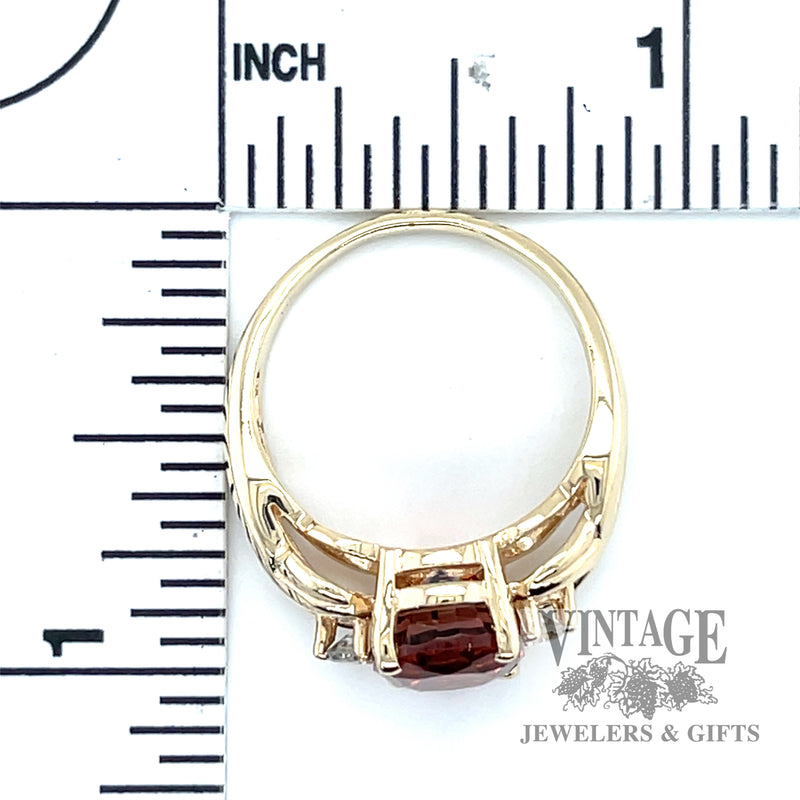 Pink tourmaline and diamond accented 14k gold ring