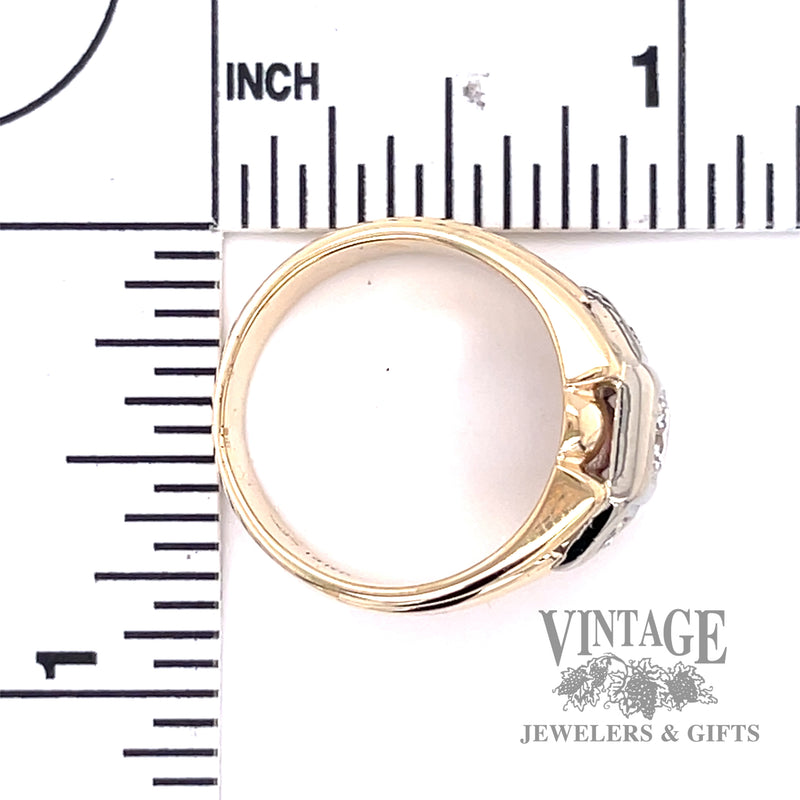 Vintage art deco 14k gold .40 CTW diamond ring scale