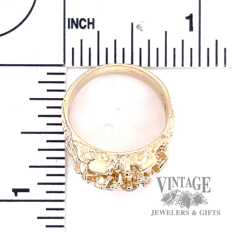 Organic diamond accented 14k gold ring