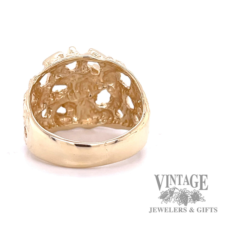 Organic diamond accented 14k gold ring