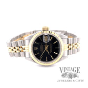 Rolex Oyster perpetual Stainless steel and gold with black dial ladies watch