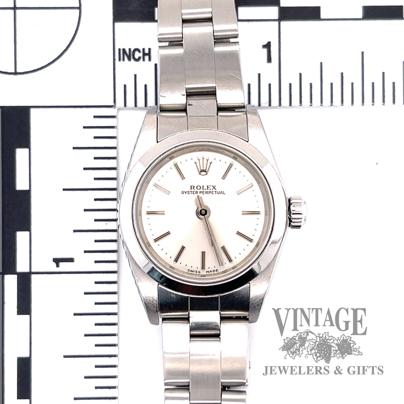 Stainless steel ladies Oyster Perpetual Rolex scale